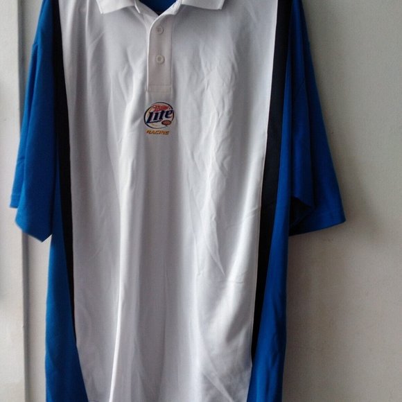 Size Large Chase Authentics White/blue Men's polo Racing Shirt - Picture 2 of 2